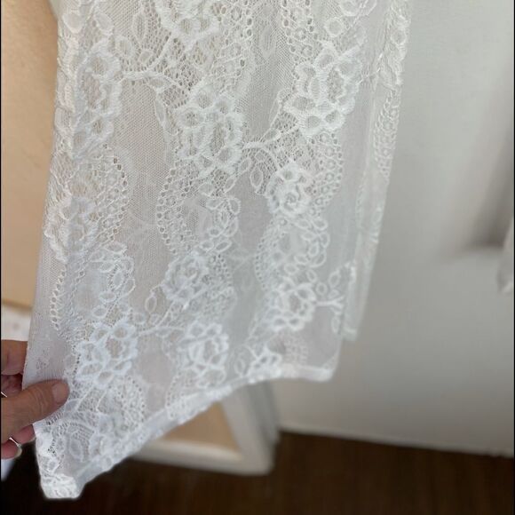 RAGA Lovely Floral Lace White Flare Pants.Size M - Picture 7 of 12